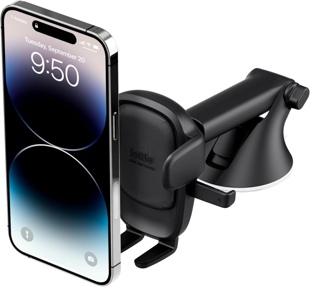 iOttie Easy One Touch 6 Universal Car Mount Dashboard & Windshield Suction Cup Phone Holder for iPhone Samsung, Google, All Smartphones